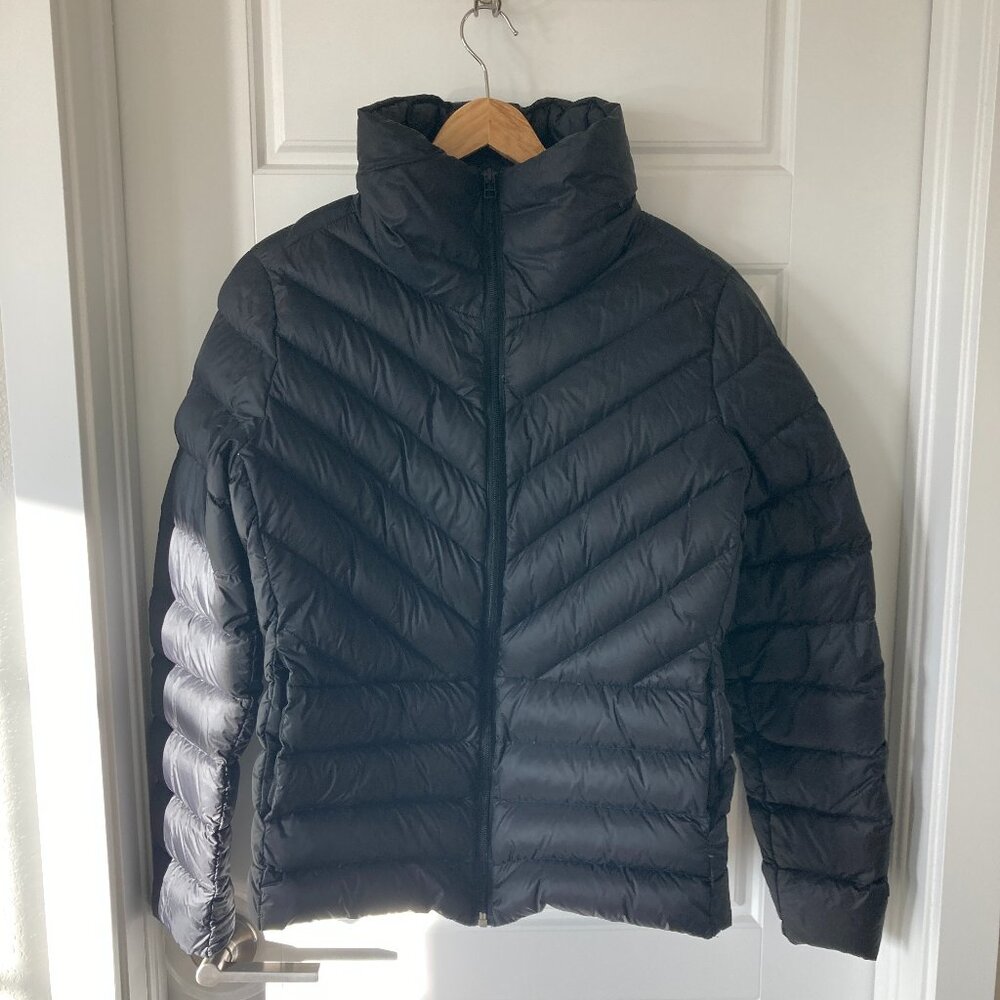 H&M LOGG Down Puffer Jacket – Black, Chevron Quilting, Size 10 (90/10 Down)